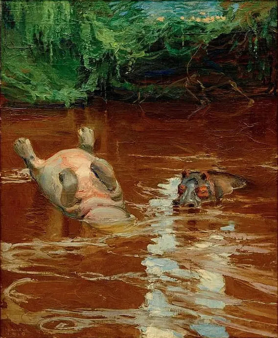 Hippopotames dans la rivière Tana - Akseli Gallen-Kallela