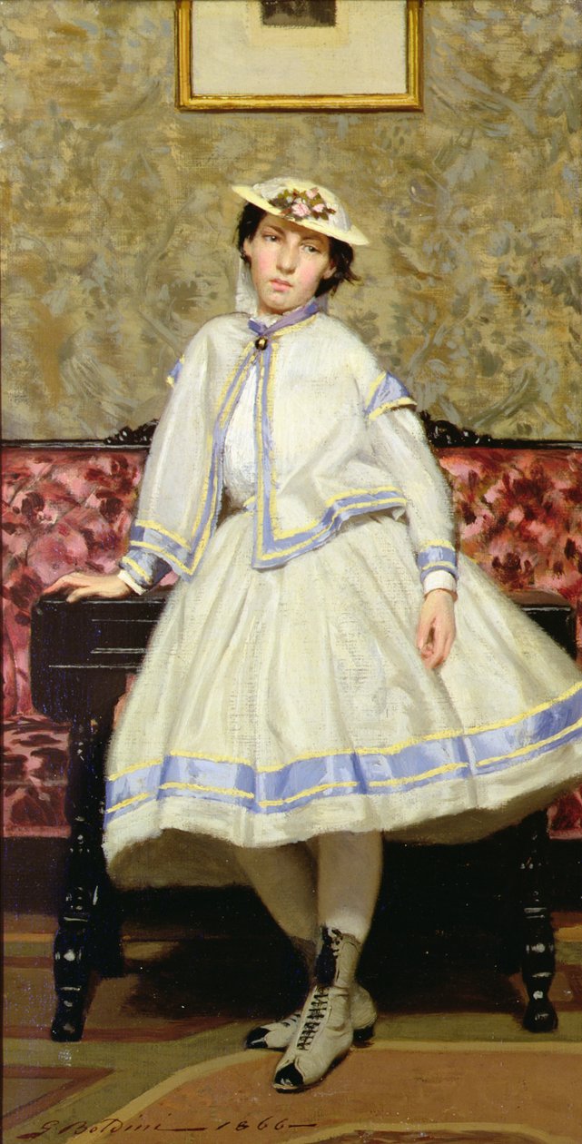 Alaide Banti in abito bianco - Giovanni Boldini