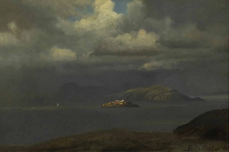 Alcatraz, baia di San Francisco - Albert Bierstadt