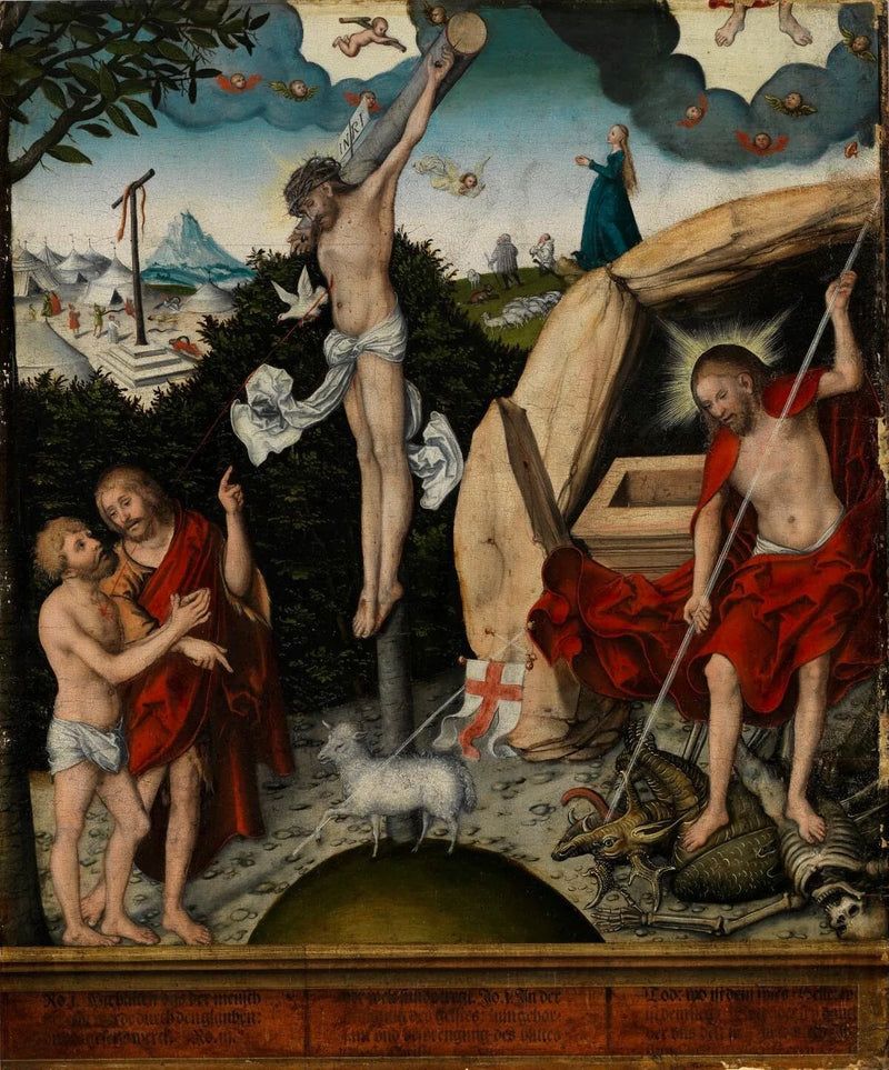 Allégorie della Legge e della Misericordia : la Crocifissione di Gesù - Lucas Cranach il Vecchio