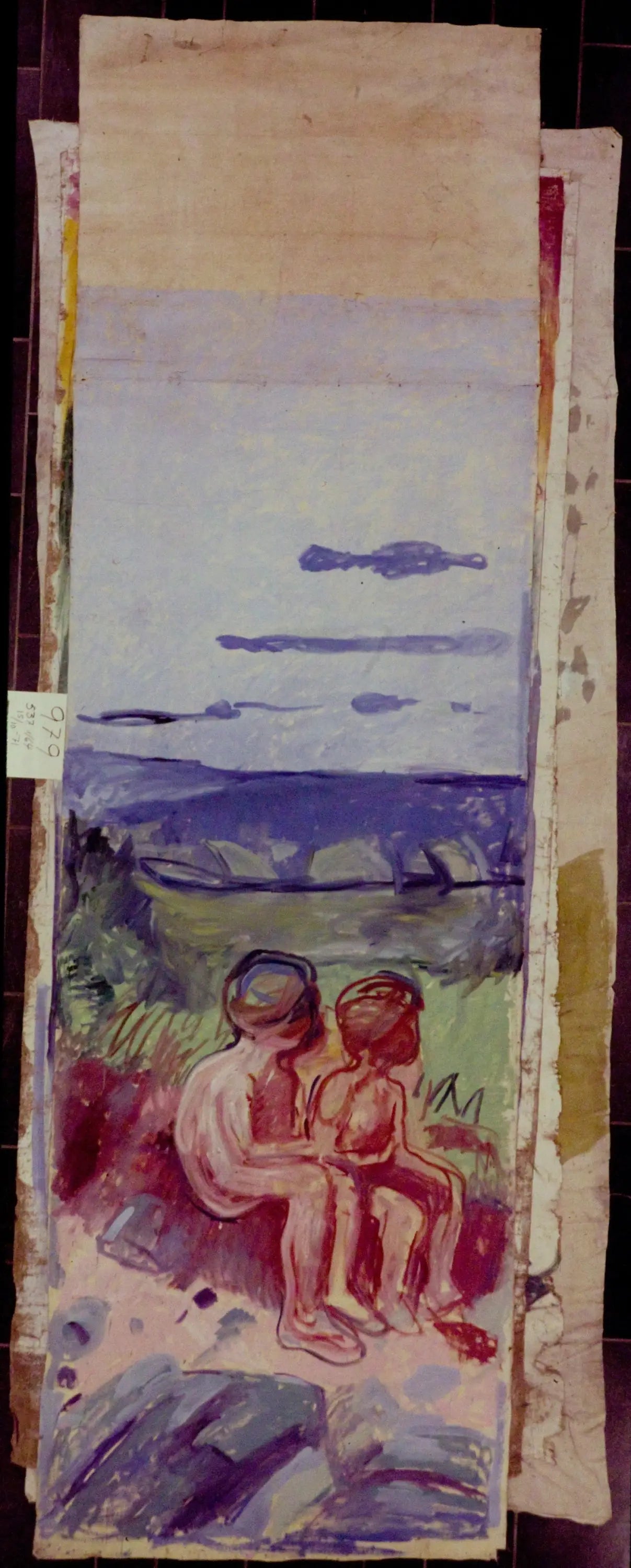Reproduction du tableau « Alma Mater : deux enfants assis - Edvard Munch » par Alpha Reproduction en peinture à l’huile