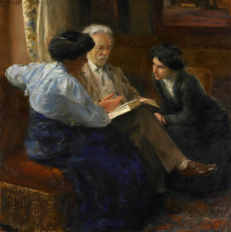 Alphons Marie Antoine Joseph Grandmont (1837-1909). Deuxième mari du peintre, enseignant à deux filles italiennes - Bramine Hubrecht