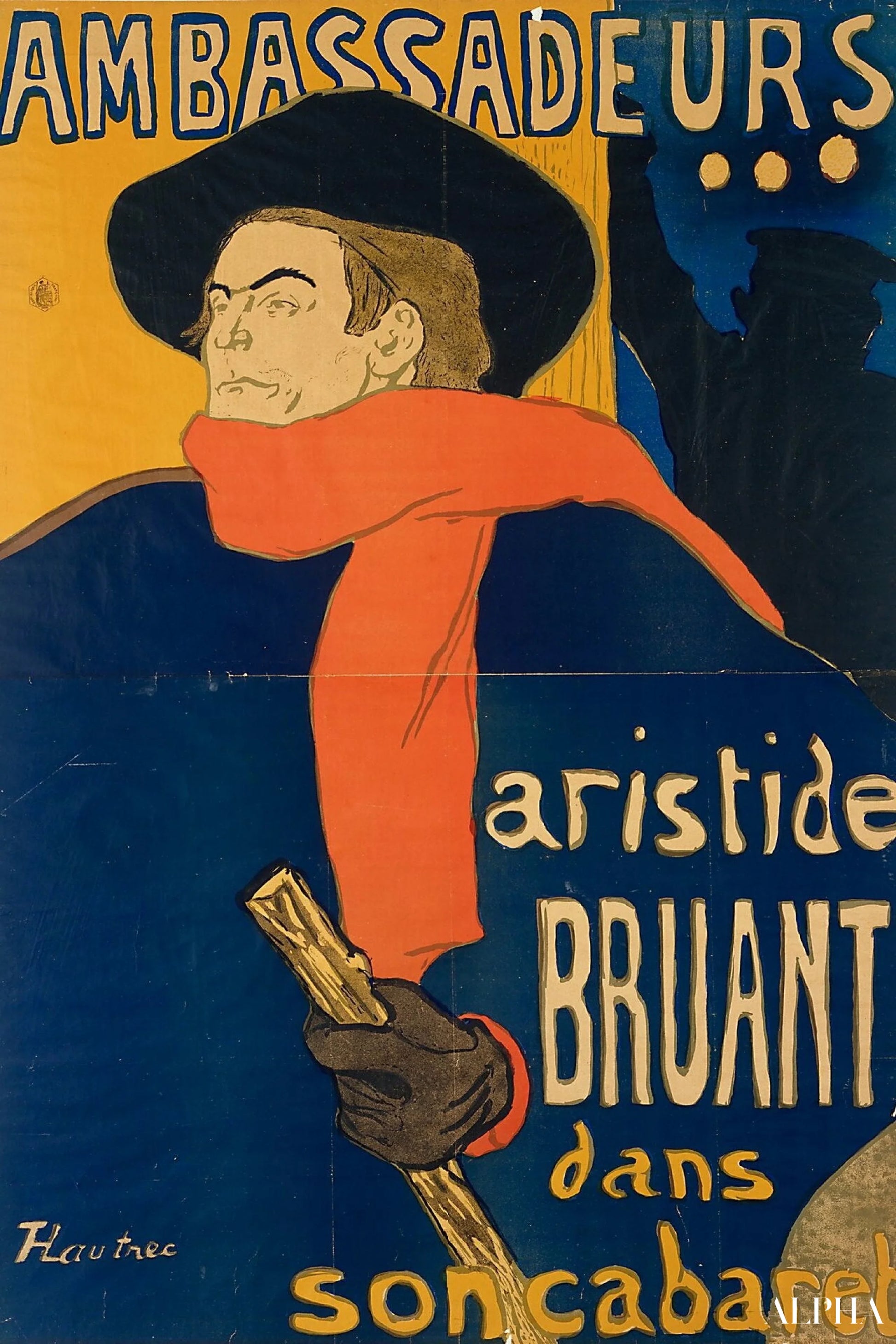 Ambasciatori (Aristide Bruant nel suo cabaret) - Toulouse Lautrec - Riproduzioni di quadri e dipinti di alta gamma