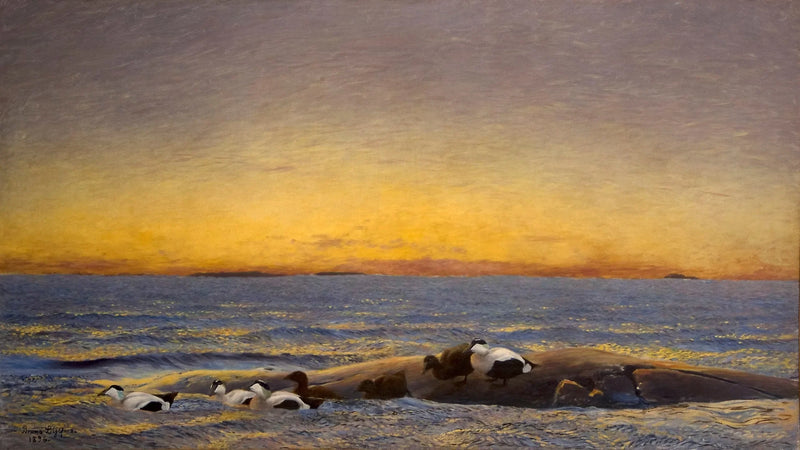 Atmosfera mattutina in riva al mare - Bruno Liljefors
