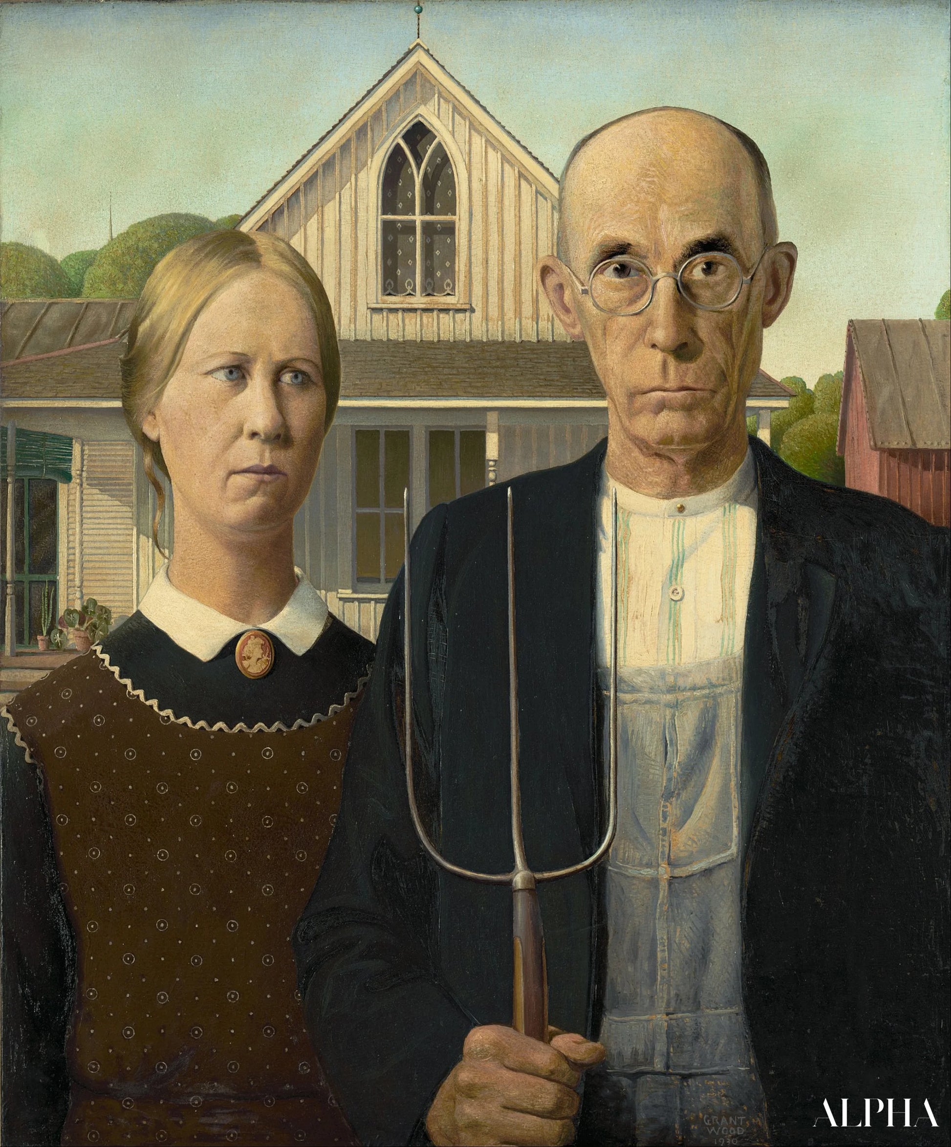 American Gothic - Grant Wood - Riproduzioni di quadri e dipinti di alta gamma