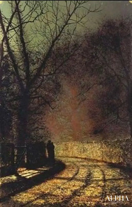 Amoureux dans un bois - John atkinson grimshaw - Reproductions de tableaux et peintures haut de gamme