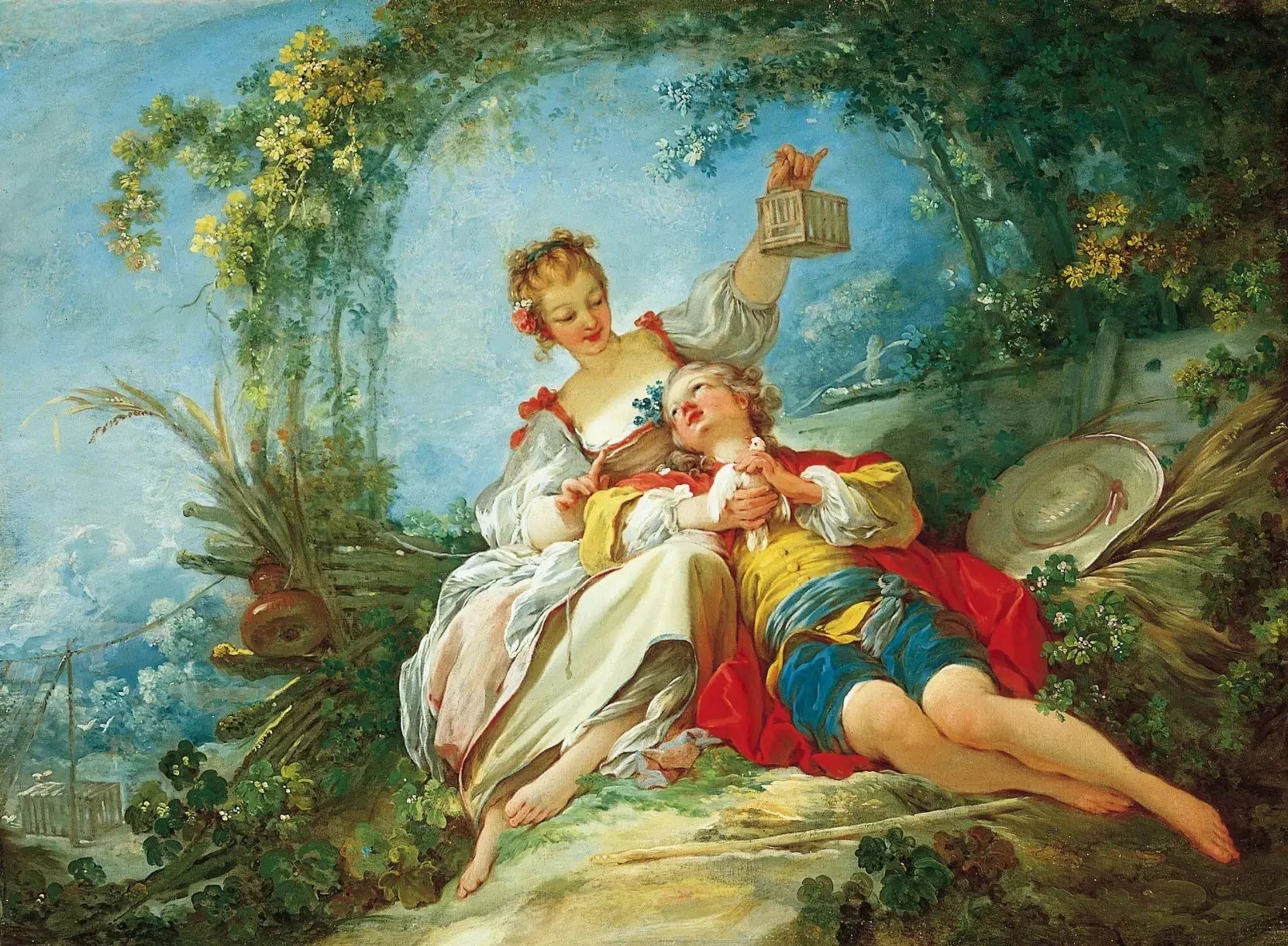 Amoureux heureux - Jean-Honoré Fragonard image 1 reproduction artisanale de tableau