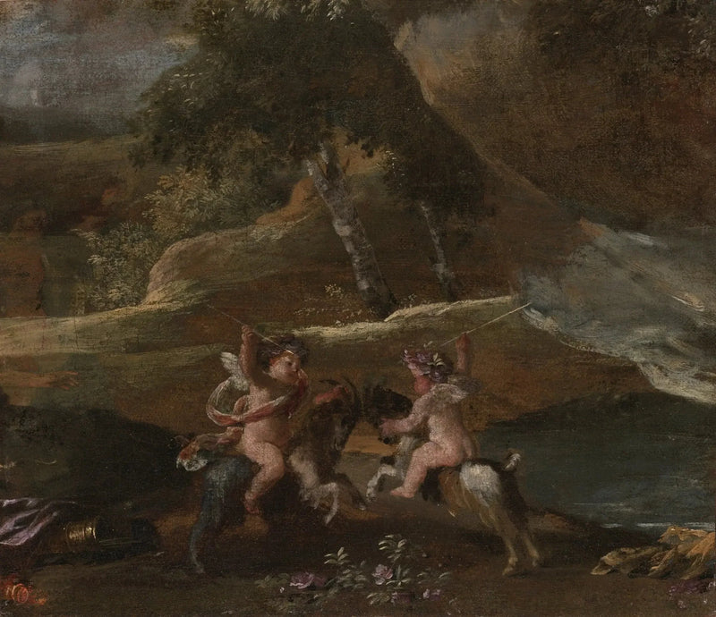 Amours chevauchant des caprioli - Nicolas Poussin