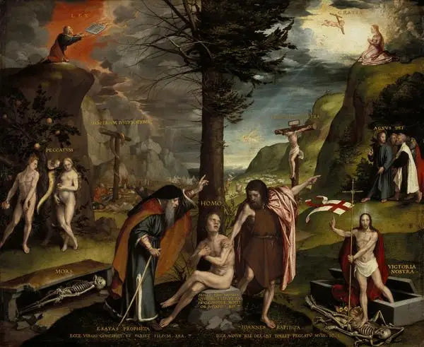 Un'allegoria dell'Antico e del Nuovo Testamento - Hans Holbein il Giovane
