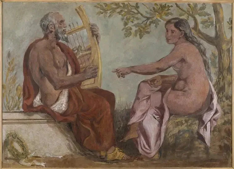 Anacréon et une jeune fille - Eugène Delacroix image 1 copie peinte à la main à l’huile