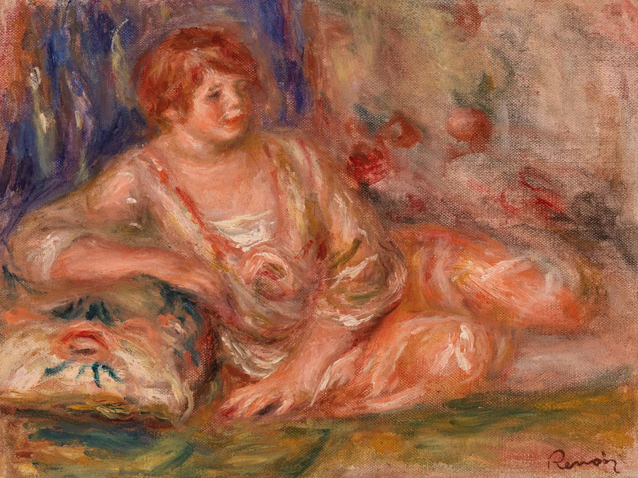 Andrée in rosa, distesa (Andrée in rosa estesa) - Pierre-Auguste Renoir