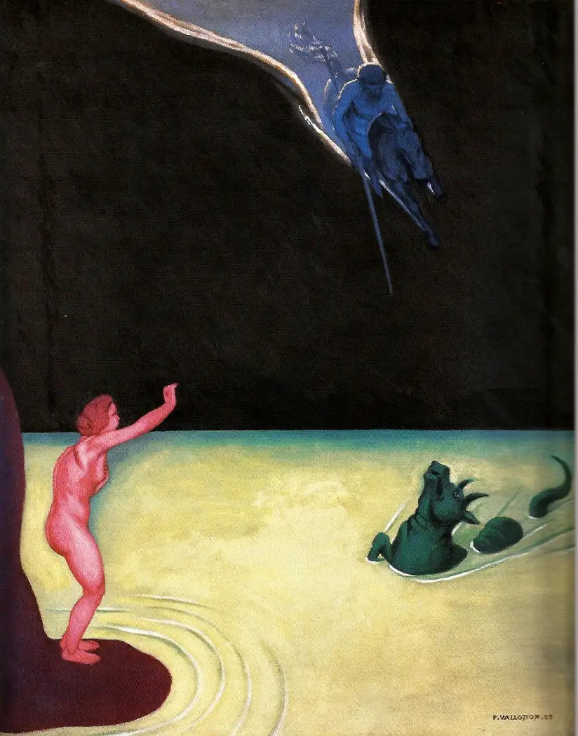 Andromède debout et Persée - Félix Vallotton image 1 copie peinte à la main à l’huile