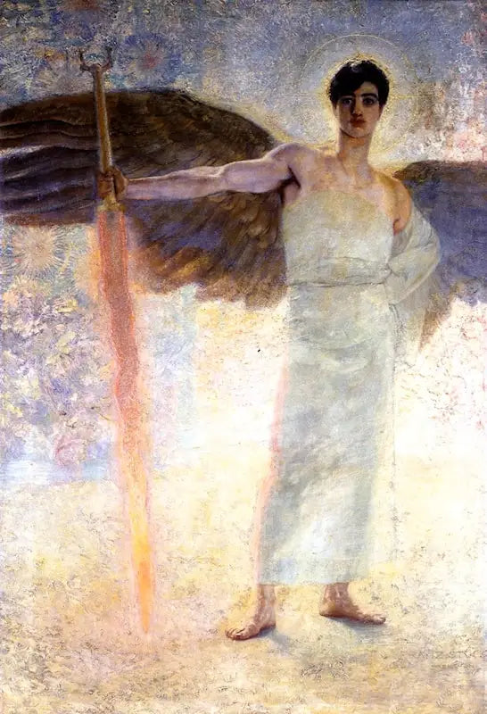 Angelo con spada fiammeggiante - Franz von Stuck