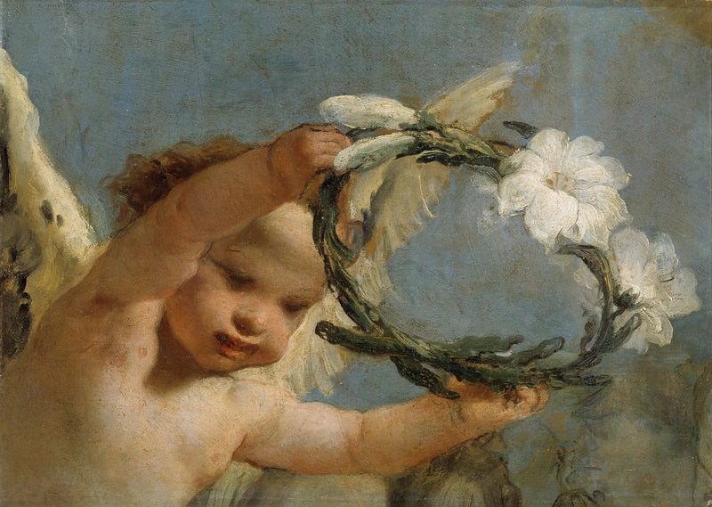Angelo con una corona di gigli - Giovanni Battista Tiepolo
