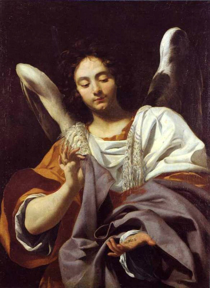 Angelo con i dadi e la tunica - Simon Vouet