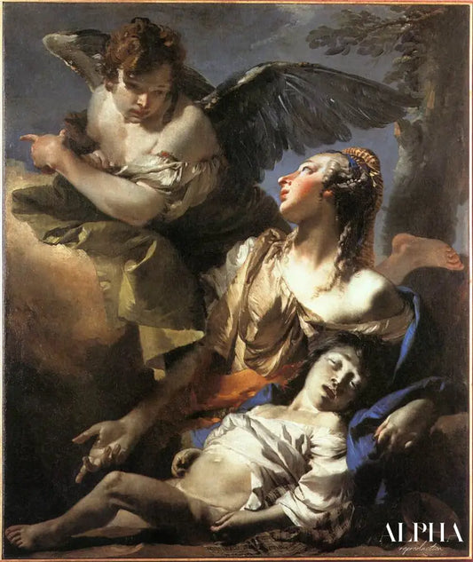 Ange sauvant Hagar - Giambattista Tiepolo - Reproductions de tableaux et peintures haut de gamme