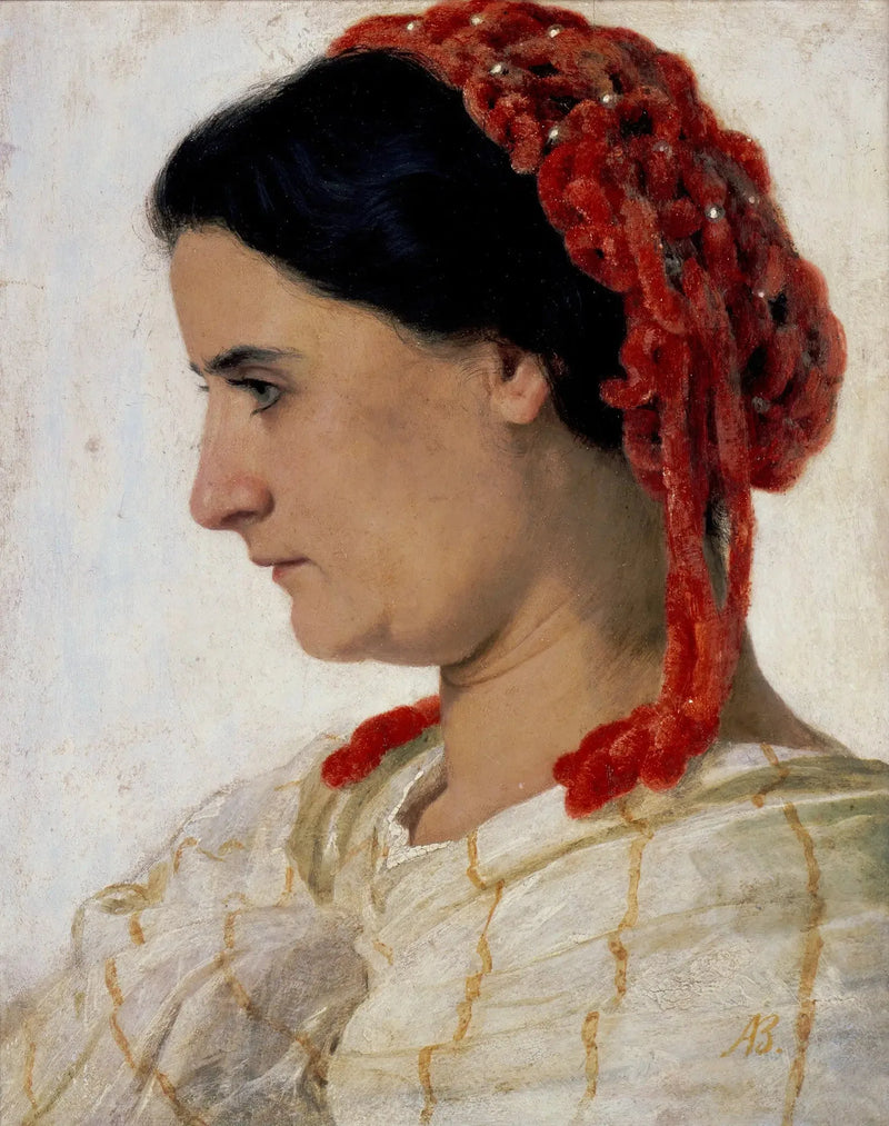 Angela Böcklin con un fermaglio per capelli rosso - Arnold Böcklin