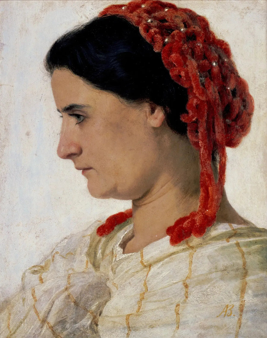 Angela Böcklin con un fermaglio per capelli rosso - Arnold Böcklin