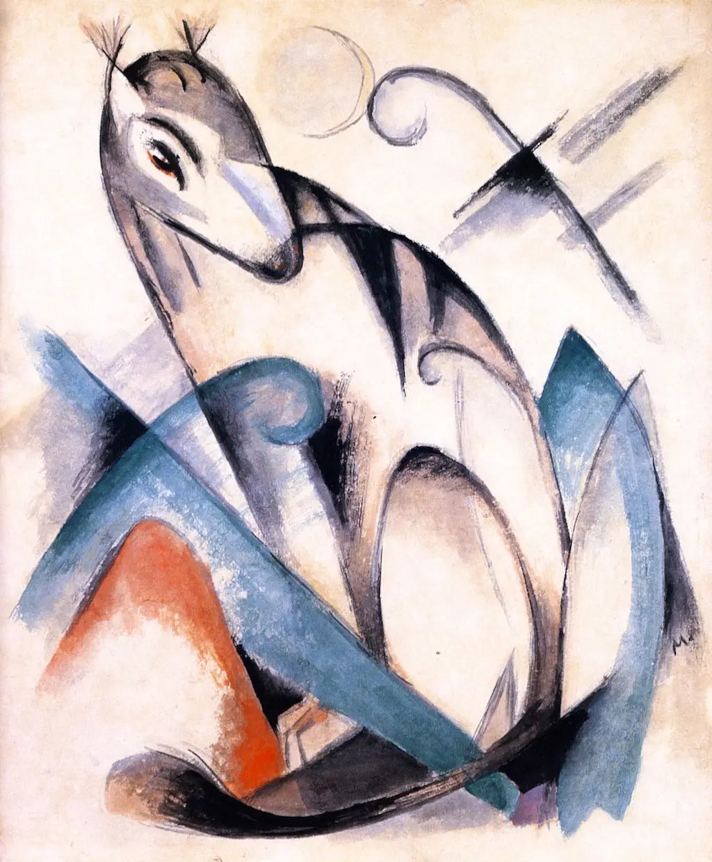 Animal imaginaire assis - Franz Marc image 1 tableau peint à l’huile sur toile