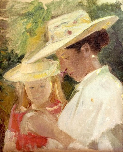 Anna Ancher con Helga in giardino - Michael Peter Ancher