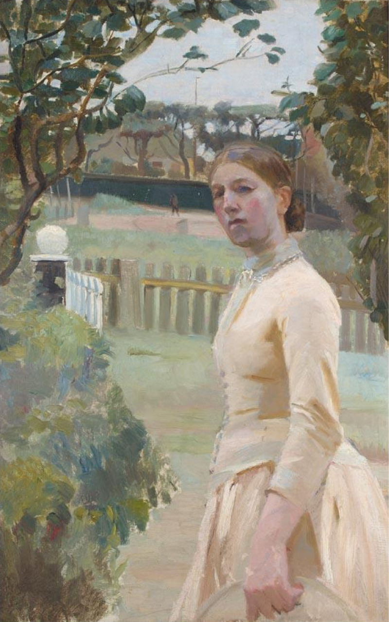 Anna Ancher nel giardino, Markvej. -Michael Peter Ancher