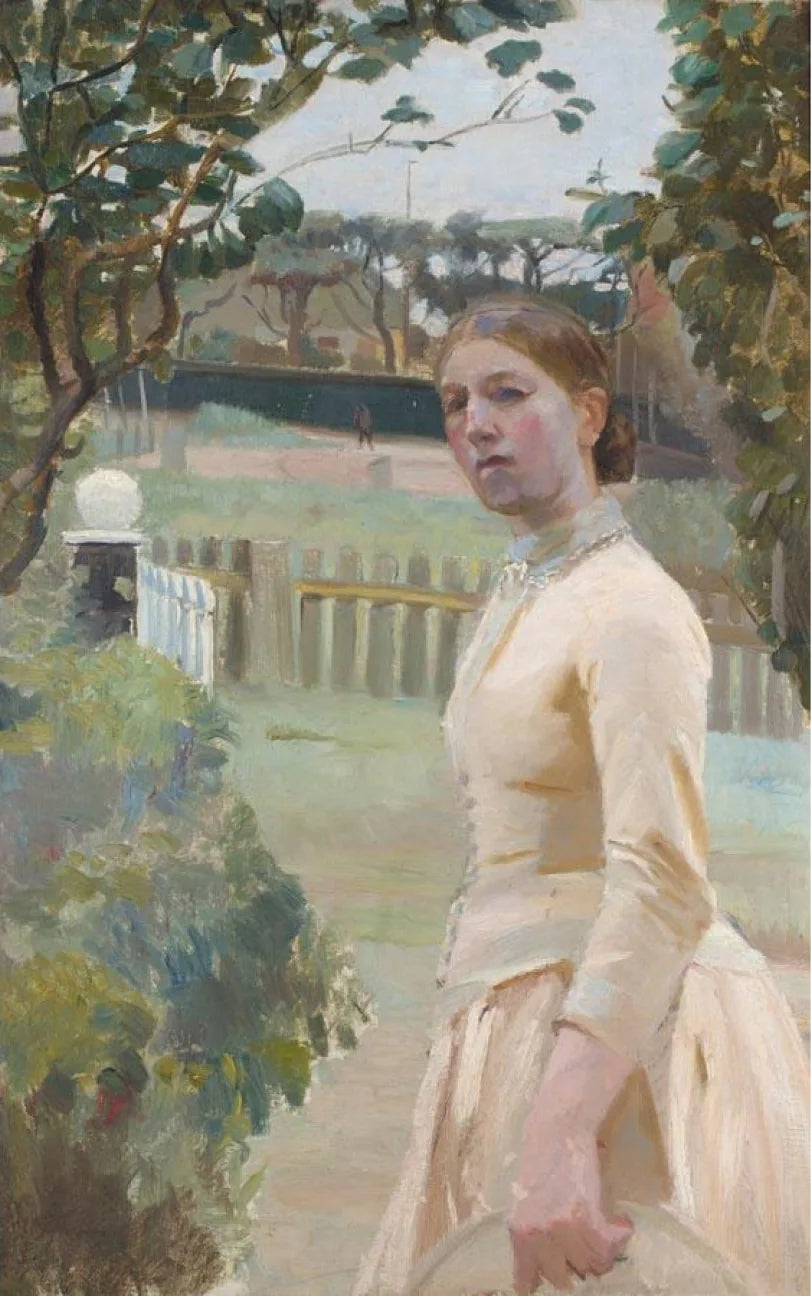 Anna Ancher nel giardino, Markvej. -Michael Peter Ancher