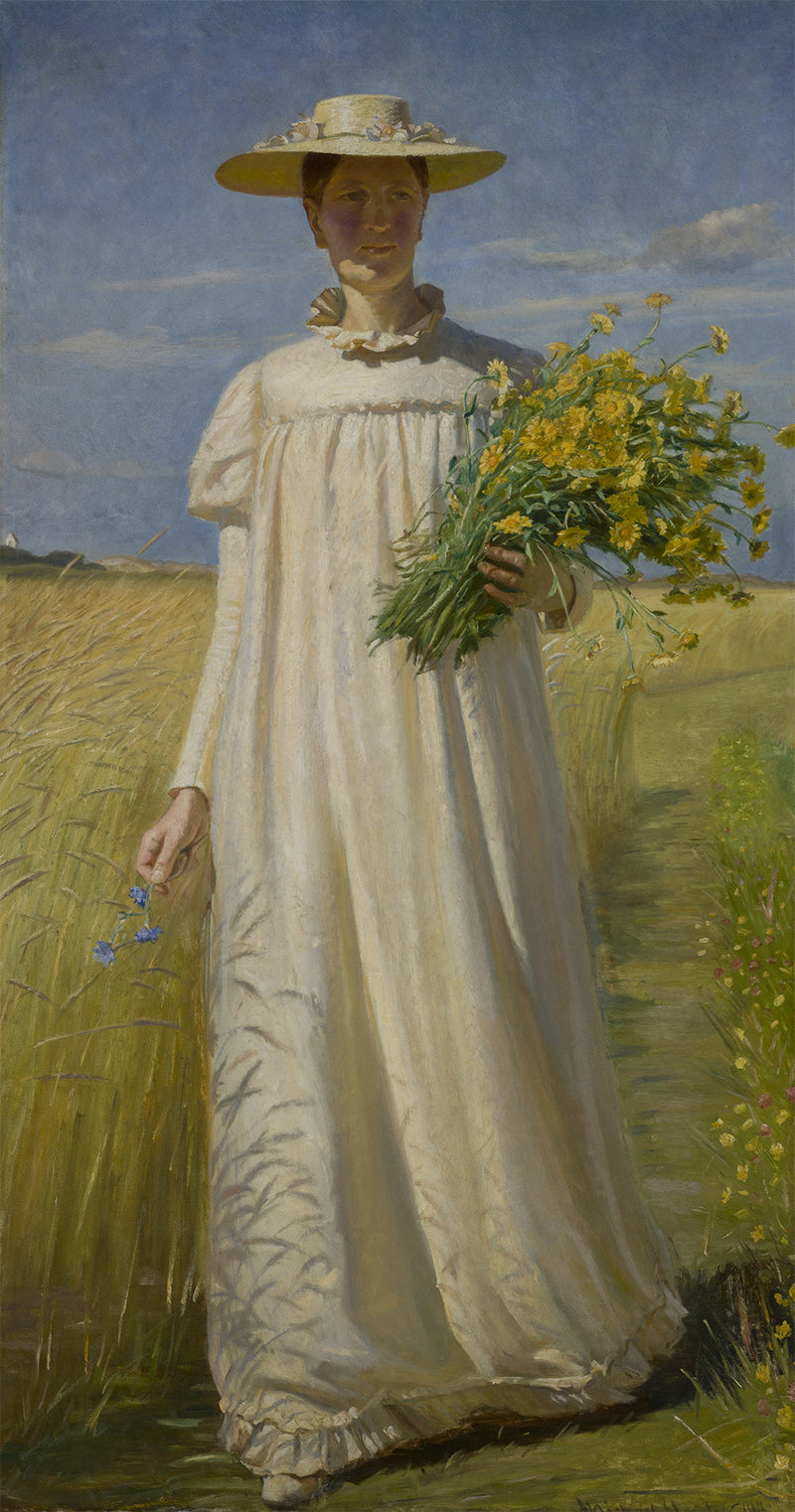 Anna Ancher di ritorno dai campi - Michael Peter Ancher