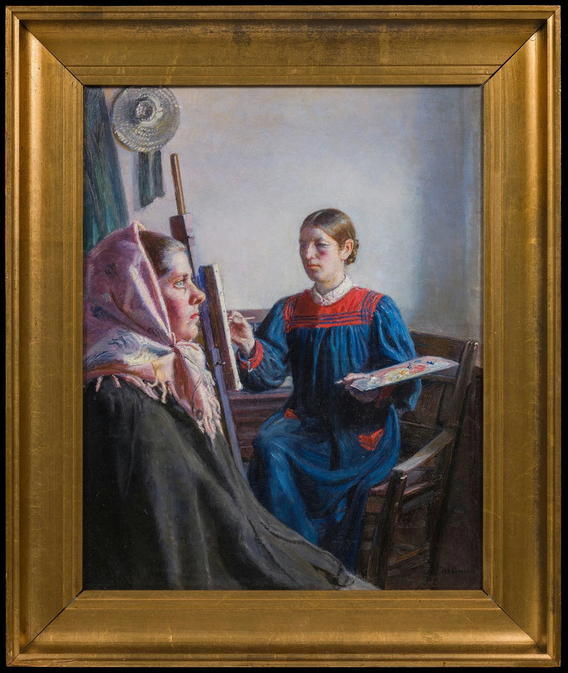 Anna Ancher dipinge un modello - Michael Peter Ancher