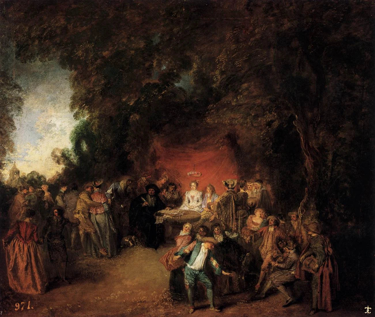 Le Contrat de mariage, peinture d’Antoine Watteau