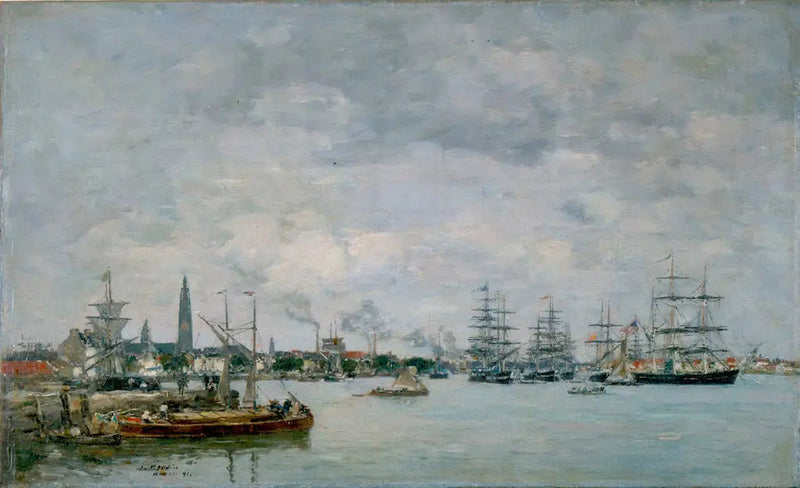 Anversa. Barche sullo Schelda - Eugène Boudin
