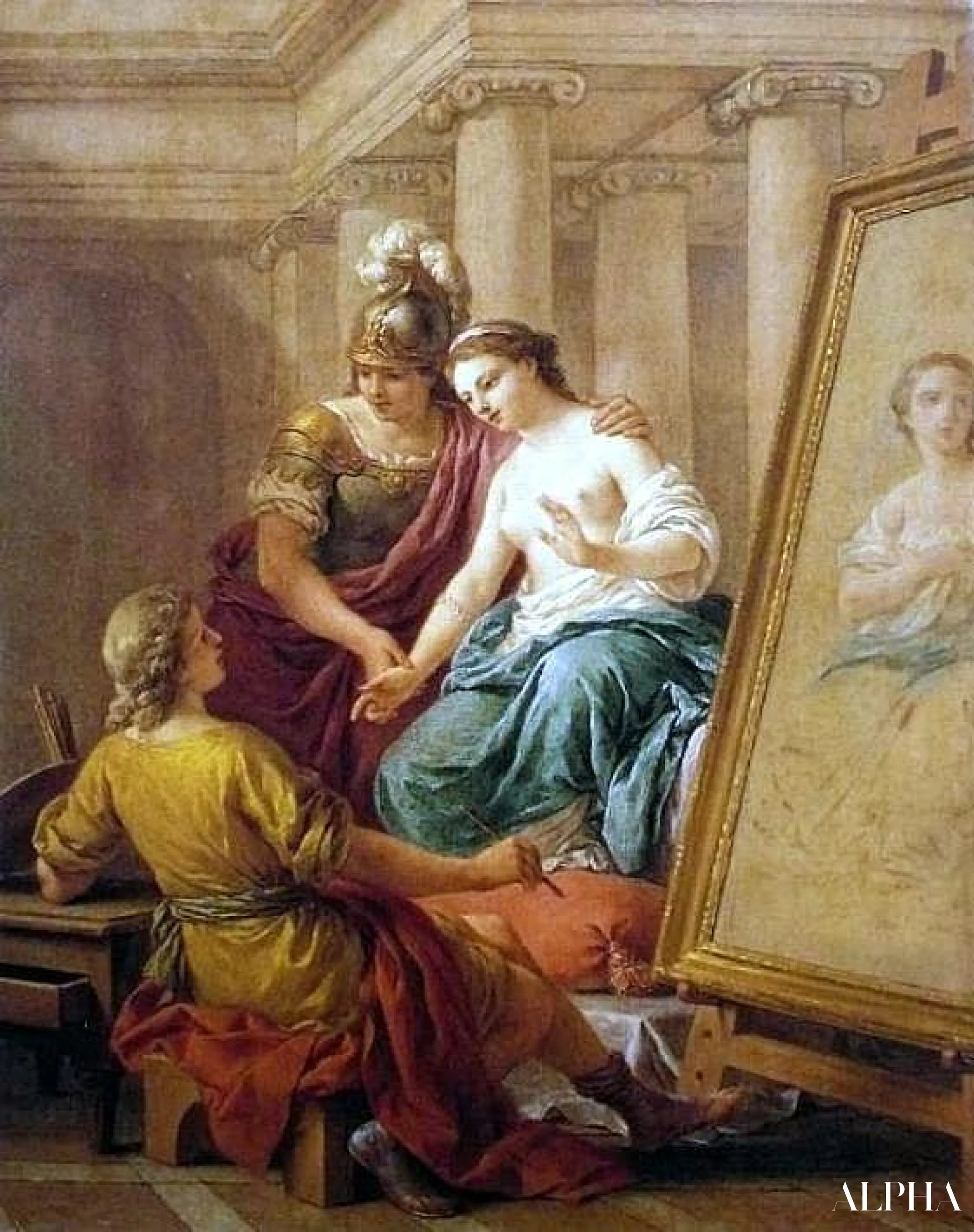 Apelle si innamora della maîtresse di Alessandro Magno - Louis Jean François Lagrenée - Riproduzioni di quadri e dipinti di alta gamma