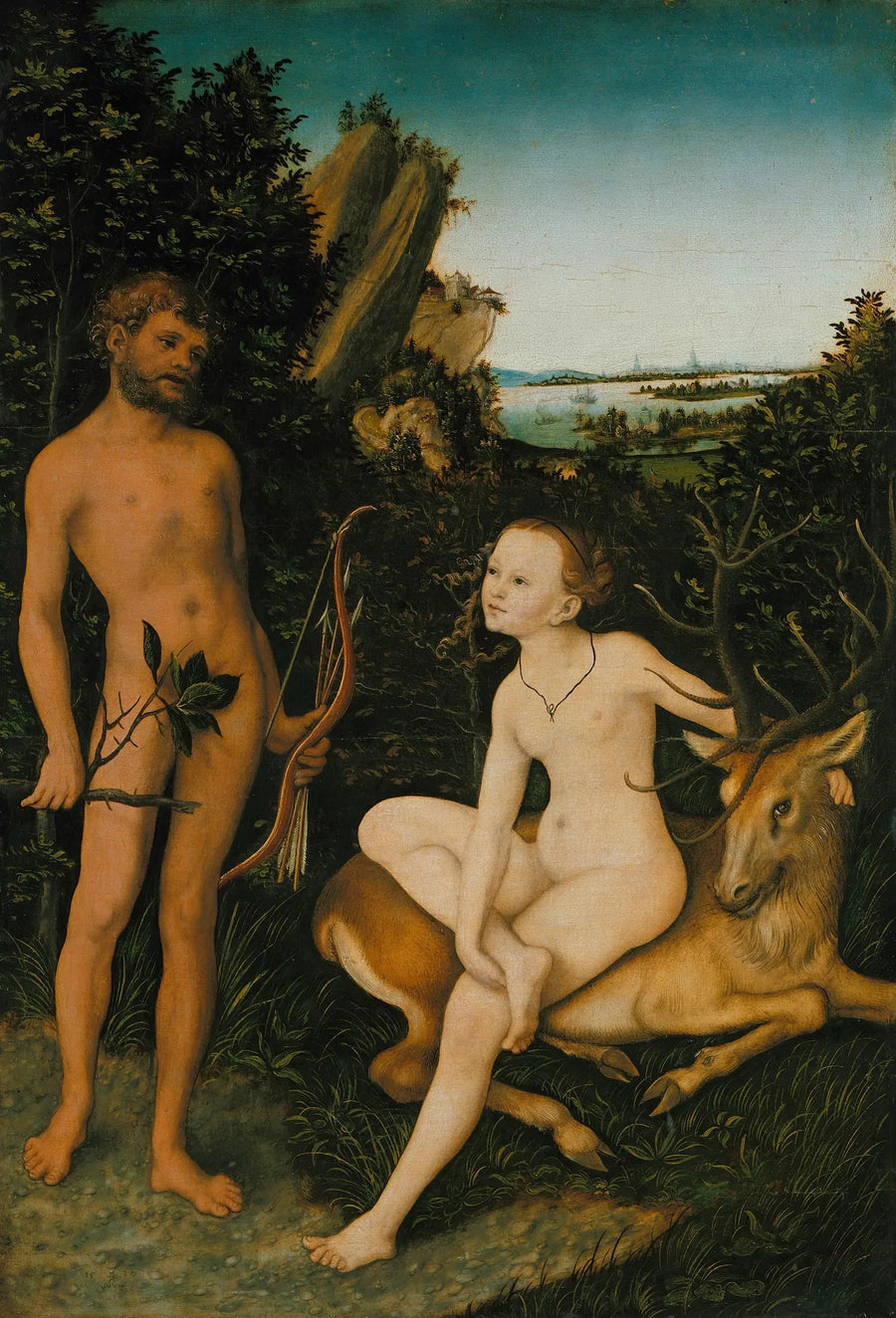 Apollon e Diana in un paesaggio boschivo - Lucas Cranach il Vecchio