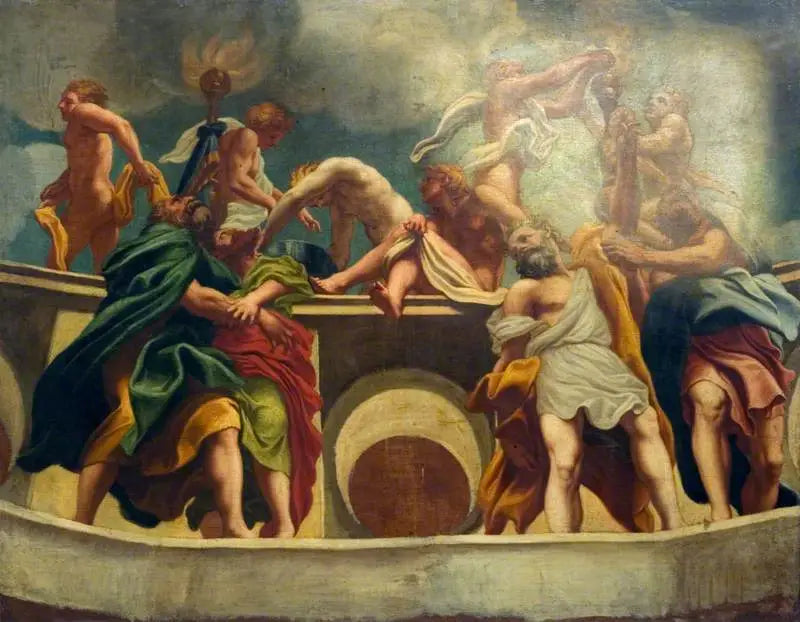 Apostoli e angeli all'Assunzione (copie della fresca della cupola della cattedrale di Parma) - Antonio da Correggio