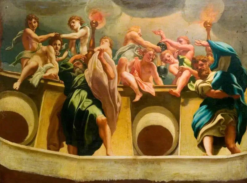 Apostoli e angeli all'Assunzione (copie della fresca della cupola della cattedrale di Parma) - Antonio da Correggio