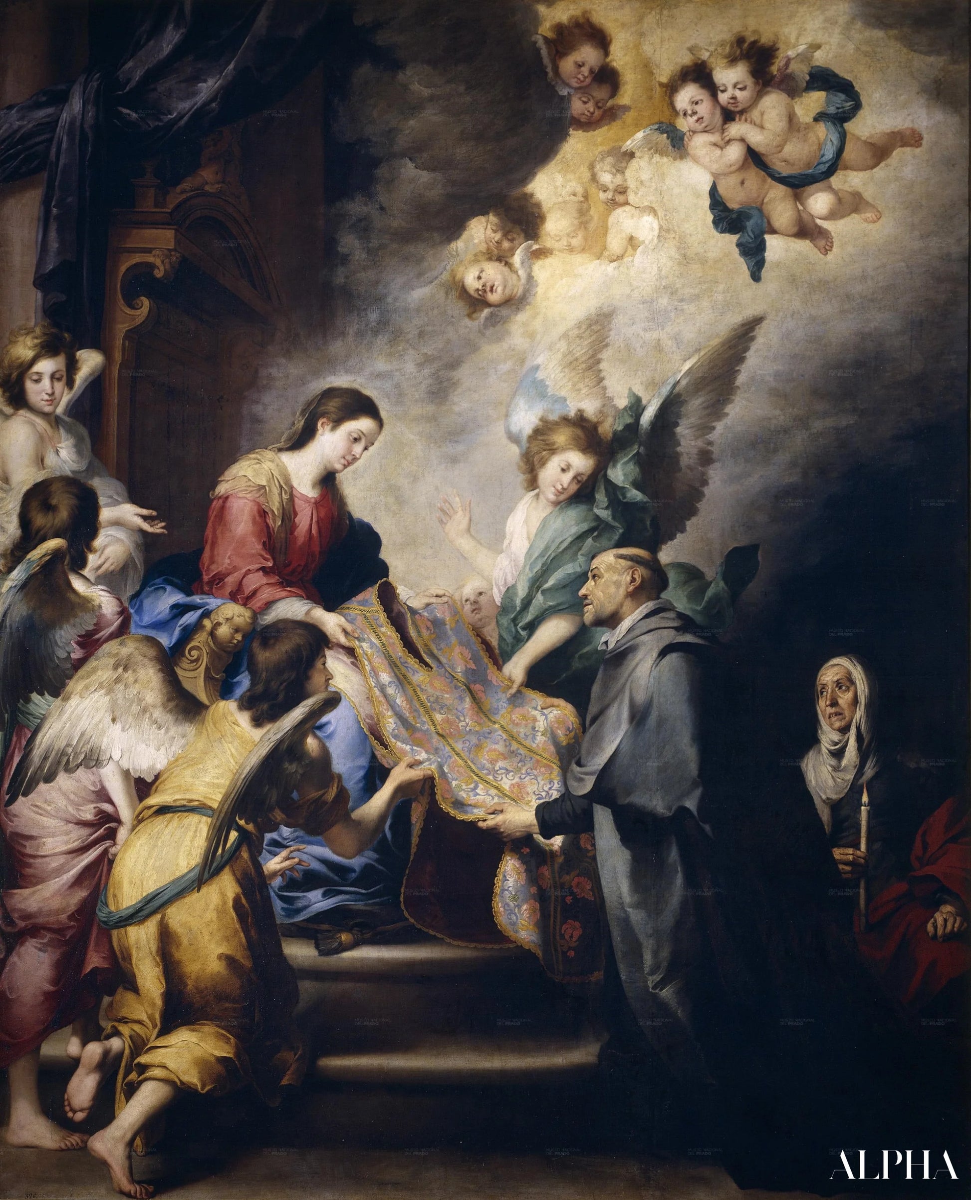 Reproduction du tableau « Apparition de la Vierge à saint Ildefonsus - Bartolomé Esteban Murillo » par Alpha Reproduction en peinture à l’huile