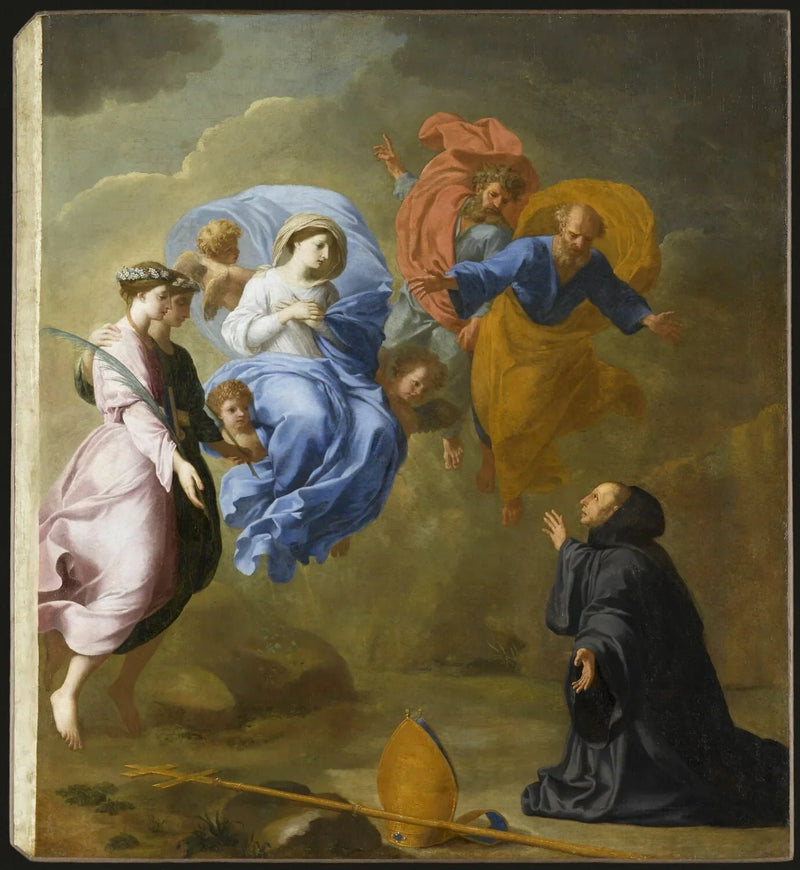 Apparizione della Vergine accompagnata da santa Agnese e santa Tille a san Martino - Eustache Le Sueur