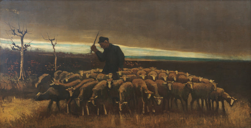 Pastore con un gregge di pecore - Vincent van Gogh