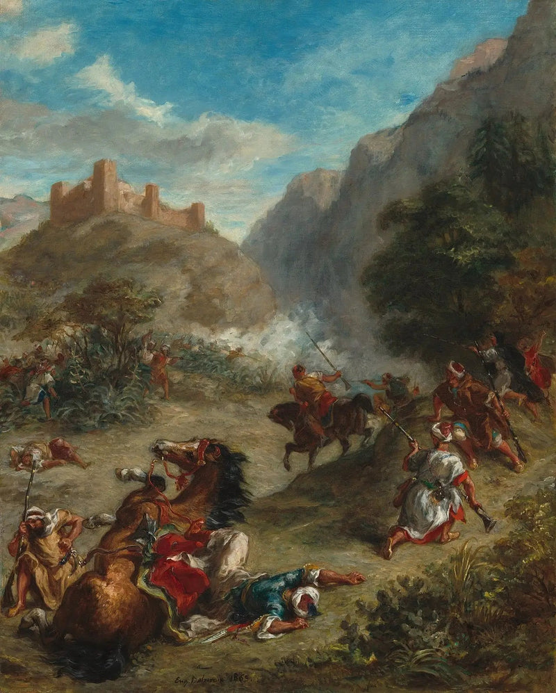 Arabeschi di schermaglie nelle montagne - Eugène Delacroix