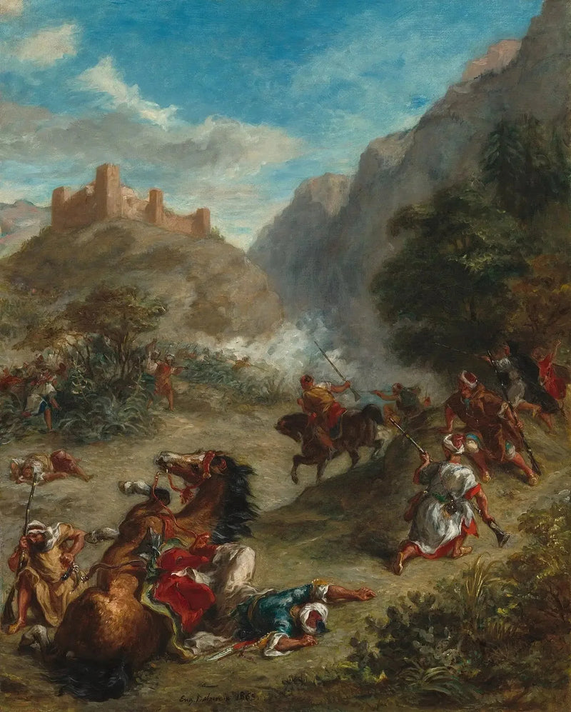 Arabeschi di schermaglie nelle montagne - Eugène Delacroix