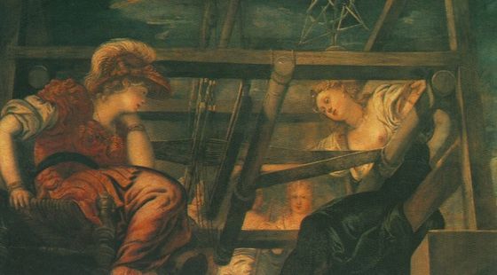 Arachné sfida Minerva in una gara di tessitura - Jacopo Tintoretto
