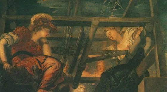 Arachné sfida Minerva in una gara di tessitura - Jacopo Tintoretto