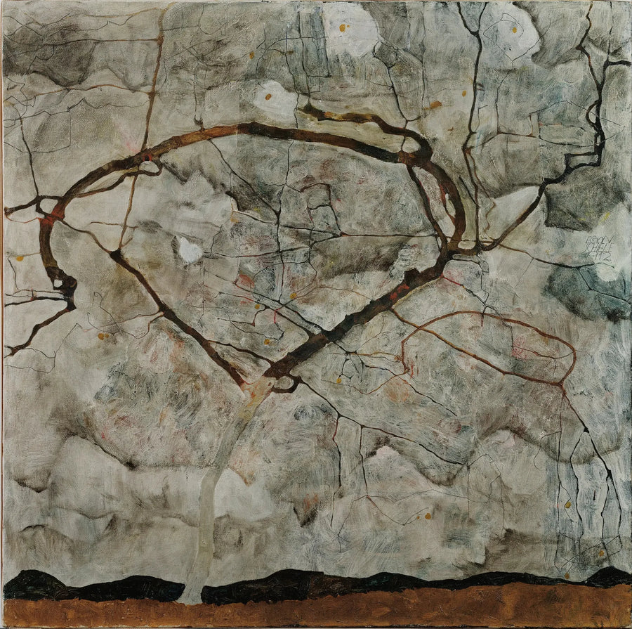 Albero d'autunno nell'aria agitata (albero d'inverno) - Egon Schiele