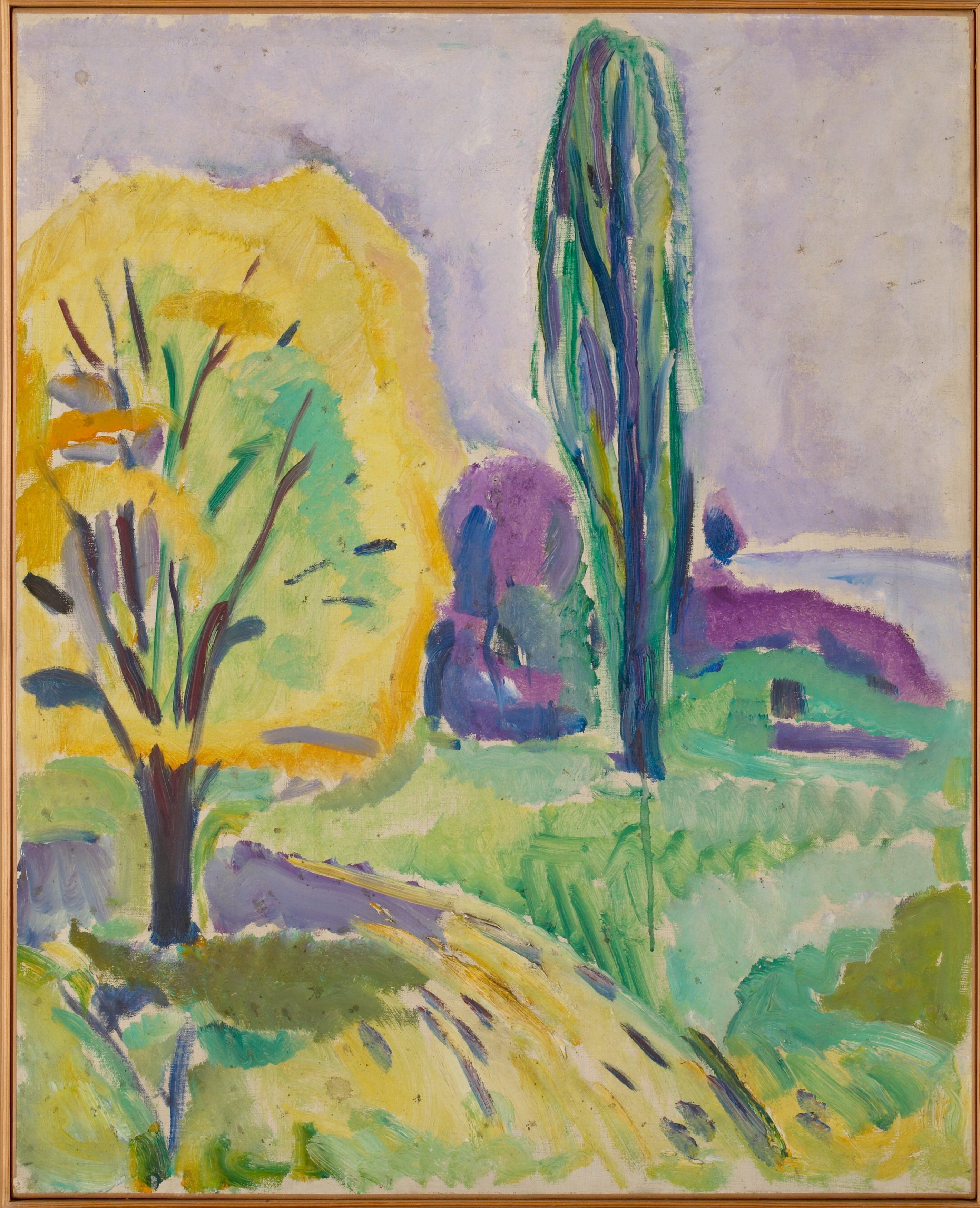 Reproduction du tableau « Arbre jaune et vert - Edvard Munch » par Alpha Reproduction en peinture à l’huile