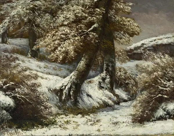 Alberi nella neve - Gustave Courbet