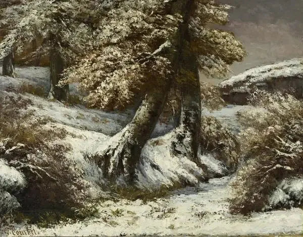 Alberi nella neve - Gustave Courbet
