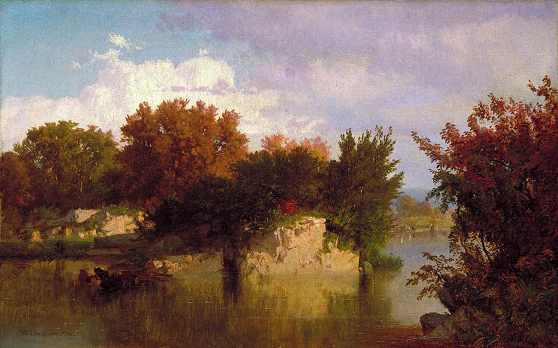 Alberi lungo il ruscello in autunno - William Trost Richards