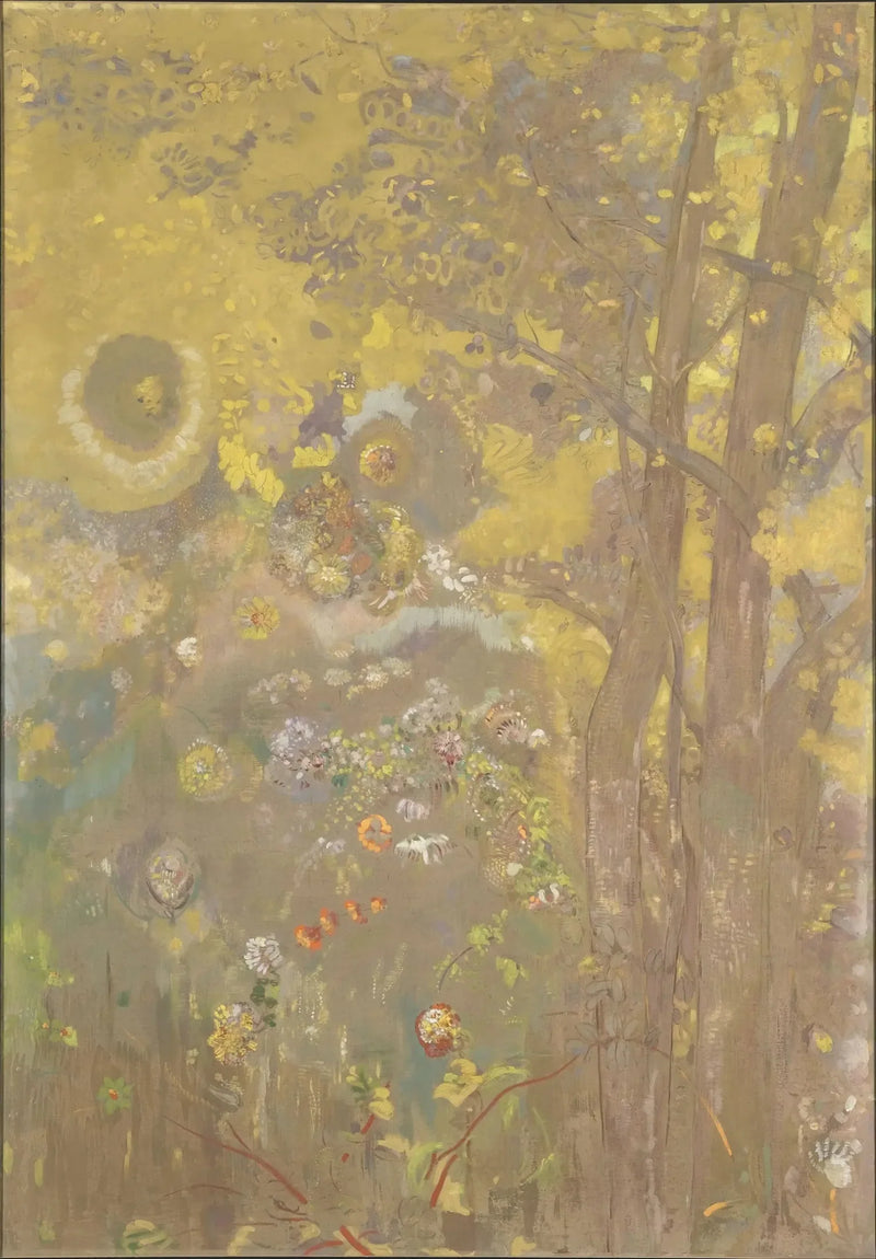 Alberi su uno sfondo giallo - Odilon Redon