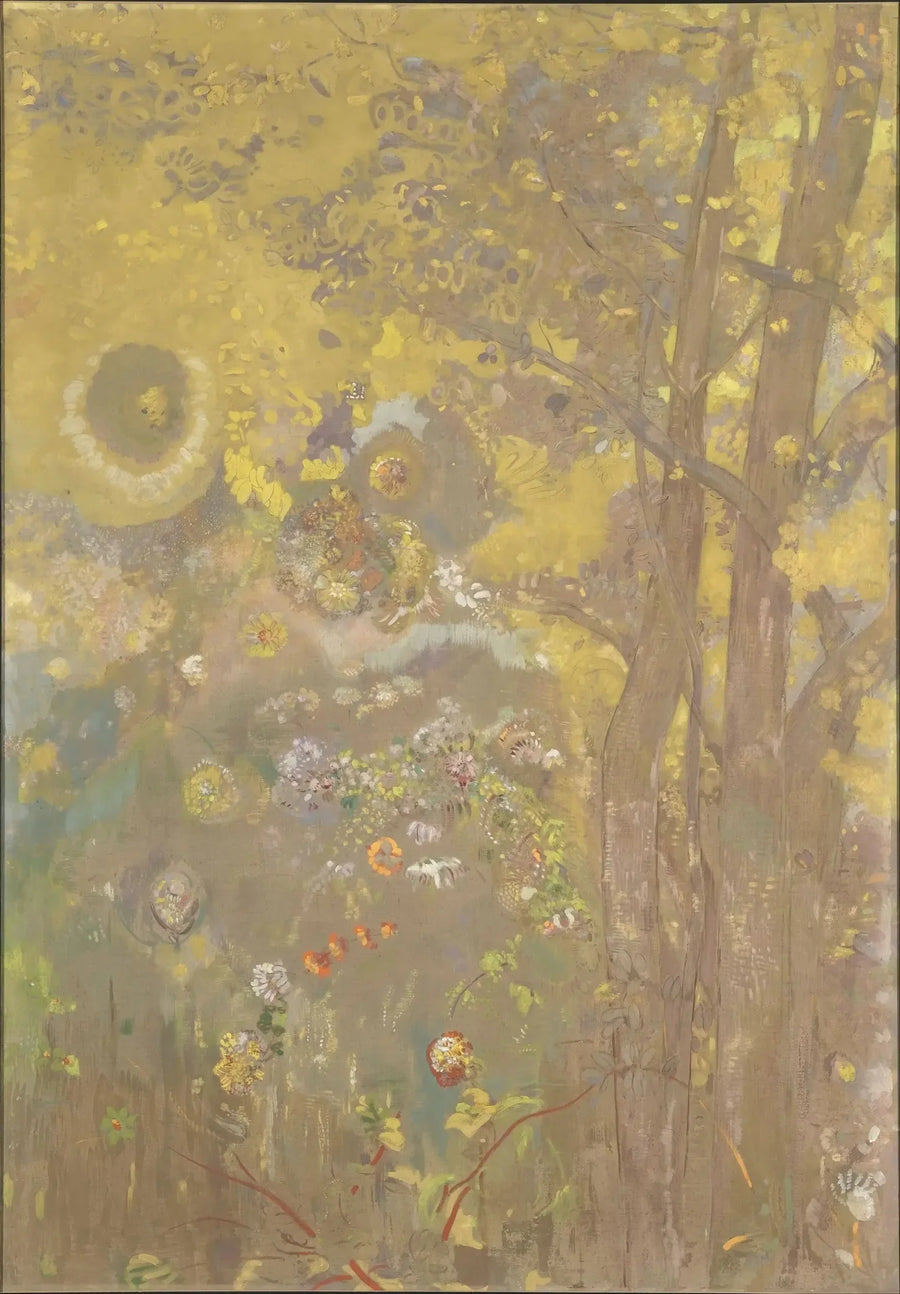 Alberi su uno sfondo giallo - Odilon Redon