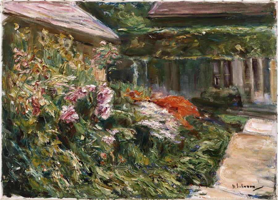 Arbusti fioriti vicino al riparo da giardino orientati a nord-est - Max Liebermann