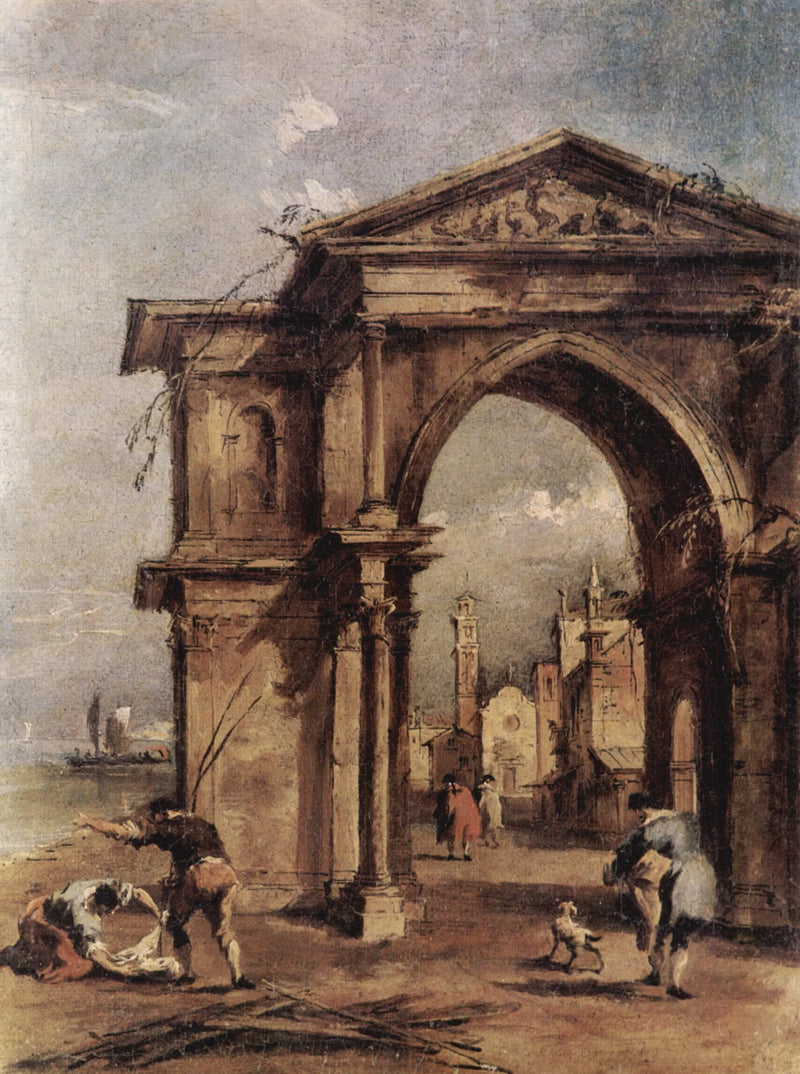 Arche fantastique con figure umane - Francesco Guardi